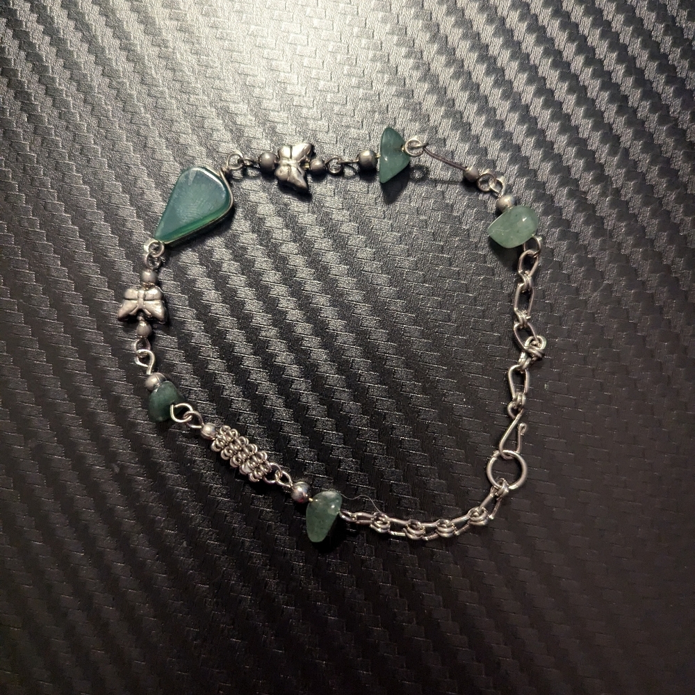 Green Stone Butterfly Bracelet